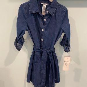Guess kids size 6 - denim dress with waist tie